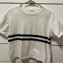 Brandy Melville  White & Navy Blue Stripe Tee Photo 1