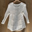 BCBGMAXAZRIA Crochet Knit Sweater in White Size Large Photo 2