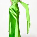 Neon Green Beaded Satin Maxi Bodycon Formal Prom Dress Size S Photo 1