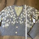 ASTR NEW  The Label Size Large Marissa Cardigan Sweater Gray Floral Photo 9