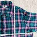 BP Be Proud green pink and pearl ombré  button down plaid shirt Photo 3