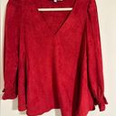 Tuckernuck  Easton suede blouse in burgundy red color Photo 0