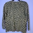 Valerie Stevens  100% Merino Wool Sweater Leopard Print Crew 3/4 Sleeve Medium Photo 5