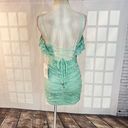 Here Comes the Sun  mint green lace ruched lace up back mini dress Photo 8