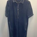 J. McLaughlin  Denim Chambray Polo Shirt Short Sleeve Dress Size Large Photo 0