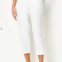 J.Jill  PureJill Linen Woven Pants Roll Tab Convertible Length White Small Photo 1