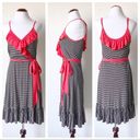 a.n.a Ruffle Striped Belted Waist Fit & Flare Casual Dress Sleeveless Small Women’s Photo 1