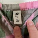 BP . Womens Crop Top Pink Buffalo Plaid Long Sleeve Puff Scoop Neck Smocked SZ S‎ Photo 2