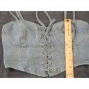 Iris  Denim Crop Top Sweetheart Neckline Size S Photo 7