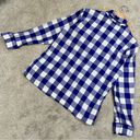 J.Crew  Long-Sleeve Flannel Pajama Short Set In Buffalo Check Blue White Size M Photo 5