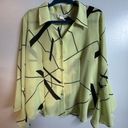 Dress Barn  vintage lime green yellow with black abstract linessize XL Photo 0