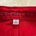 Calvin Klein Y2K Style CK  Tango Red Denim Mini Skirt 27 Photo 5