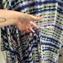 Josie Belted Swim Spring Beach Cover Up Neon Tie Dye Kimono Tunic, One Size Blue Size undefined Photo 5