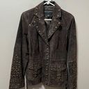 Bernardo  Brown Studded Leather Moto Jacket size large Photo 0