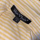 Velvet Heart  yellow striped button down top size medium Photo 3