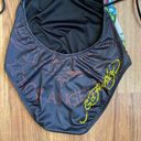 Ed Hardy Vintage Y2K Rare Black Dragon Cross Rhinestone Edgy One Piece Swimsuit Photo 8