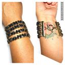 The Row Gold Chain Link Multi Bracelet with Interlaced Black Leather Photo 2