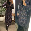 Rag and Bone  Odette V Neck Long Sleeve Blue Floral Wrap Midi Dress US 2 Photo 4