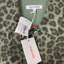 Good American  womens 1 small utility jacket sage leopard green new schaket butto Photo 2