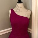 Jovani NEW  SZ 8 FUCHSIA SHIMMER ONE SHOULDER FORMAL COCKTAIL DRESS WITH POCKETS Photo 2