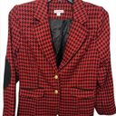 Joan Rivers Red and Black Houndstooth Blazer Jacket Photo 0