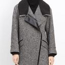 Vince  Shawl Collar Asymmetric Zip Wool Leather Coat New Photo 0