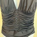 Bleu Rod Beattie  One-Piece Halter Swimsuit Deep V Ruched Slimming Black SZ 14 Photo 6