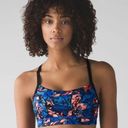 Lululemon  Rise and Run Bra Mini Paint Storm Harbor Blue Multi / Black Photo 2