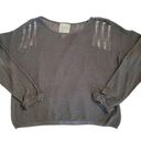 Vintage Havana Distressed Open Weave Gray Sweater Top Photo 0