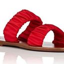 Barney’s New York Red Satin Double-band Sandals Photo 3