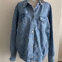 Le lis NWT Les Lis Collection Embossed Paisley Denim Trucker Jacket | Blue | Large Photo 0