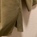 Natori  Green Sanded Twill Long Sleeve Button Front Tunic Size S Photo 4