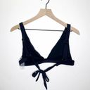 Good American  Sexy Boost Triangle Bikini Top Tie Back in Black. Size 3 L Photo 6