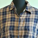 Max Studio Brown & Blue Long Sleeve Flannel Button Down Shirt Size L Photo 5