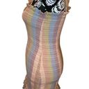 American Eagle  Multicolored Stretch Dress Ruffles Rainbow Pastel Photo 3