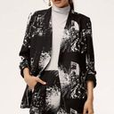 Aritzia Babaton  Macauley Blazer Women's Size 00 Black White Skyline Print Photo 0