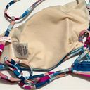 Vanilla Beach  Bikini Top High Neck Strappy Criss Cross Blue Pink Striped NWOT L Photo 6