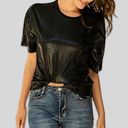 SheIn Metallic Croc Tee Photo 4