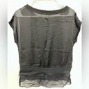 Diesel  Box Fit Oversized Crop S/L Tee Chiffon Layered Punk Rave Gothic Xs Small Photo 3