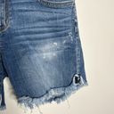 Arizona Jeans Arizona Jean Co light wash paint splatter fringe hem denim Bermuda shorts size 9 Photo 4