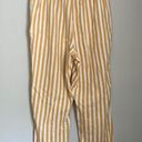 Madewell Tapered Huston Crop Pants Yellow White Stripe Womens XL Tall Linen Photo 3