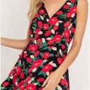 Lush Clothing Lush Wrap Dress Red Black Floral  Photo 1