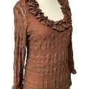 Oscar de la Renta Vintage OSCAR  Mesh Lace Ruffle Top Photo 8