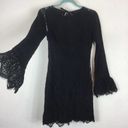 Majorelle  Black Lulu Lace Bell Sleeve Open Back Bodycon Mini Dress Size XS Photo 7