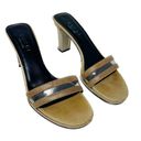 Gucci  Vintage Karung PVC Block Heel Neutral late 90s/Y2K Slide Sandals size 7.5 Photo 9