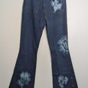 DKNY Vintage 90's Y2K  Jeans Low Rise Flares Frayed Waistband  Tie Dye Rhinestone Photo 1