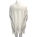 Chico's  Size L XL White Beaded Boho Poncho Oversized Sweater Top Dolman Sleeves Photo 4