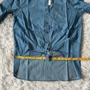 True Craft  splatter print Medium indigo tie knot front roll tab shirt size XL Photo 6