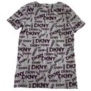 DKNY  Shirt Womens XX Small Grey Maroon Logo Print Crew Neck Short Sleeve Tee Photo 1