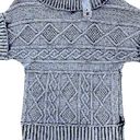 Nine West ** Black Gray Mineral Wash Chunky Turtleneck Cable Knit Sweater, Med. Photo 6